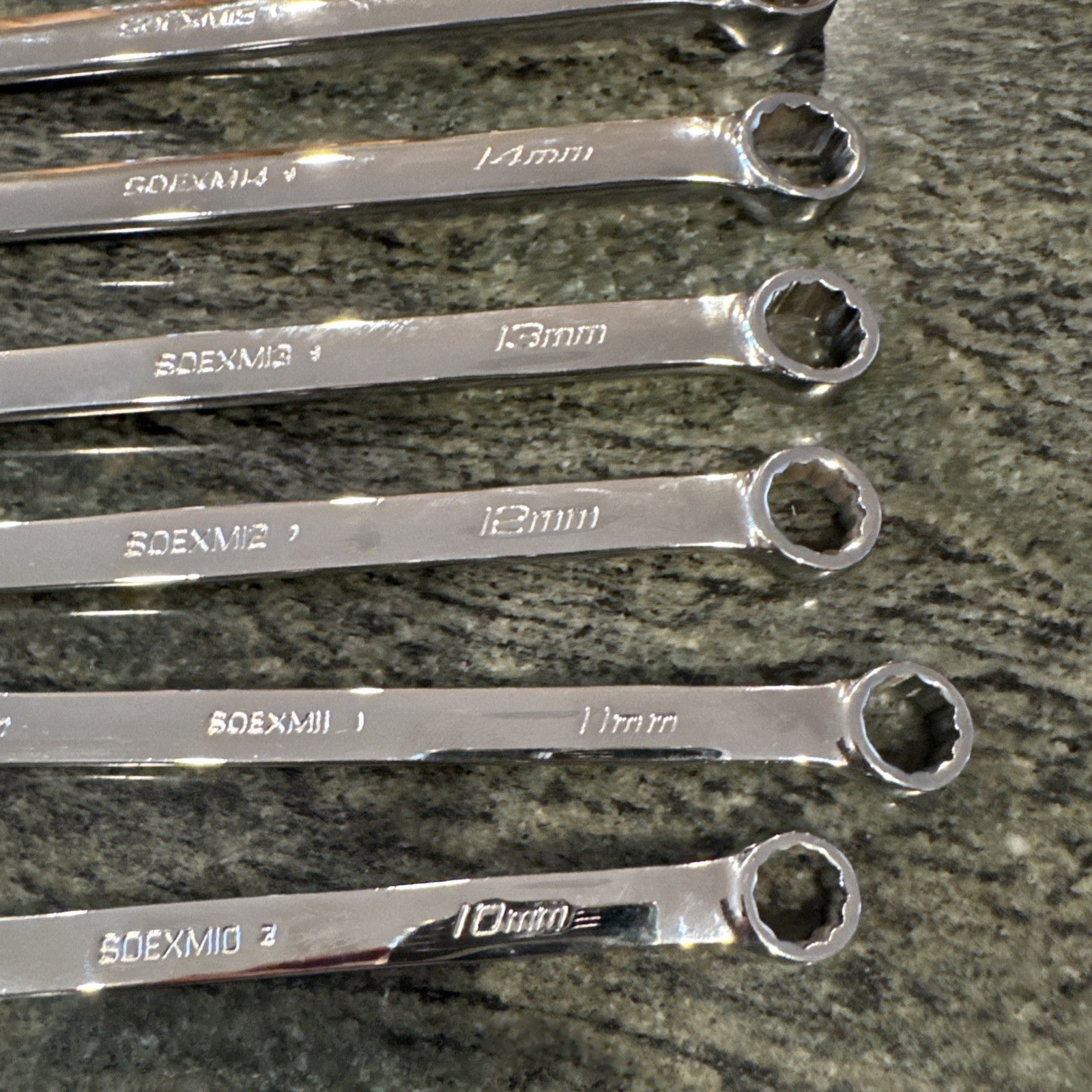 Snap-On soexm707 7 Pc flank drive plus metric wrench set 10-15,17mm new