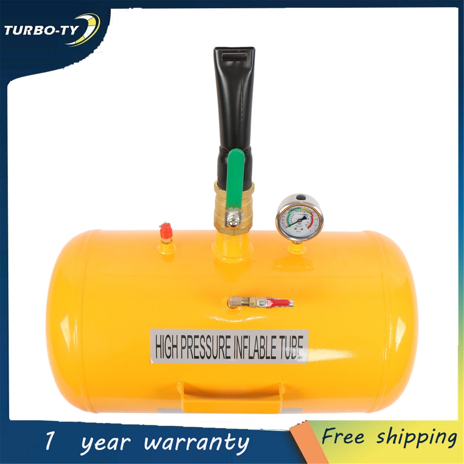 Yellow 10 Gallon Air Tire Bead Seater 145PSI Blaster Tool Seating Inflator
