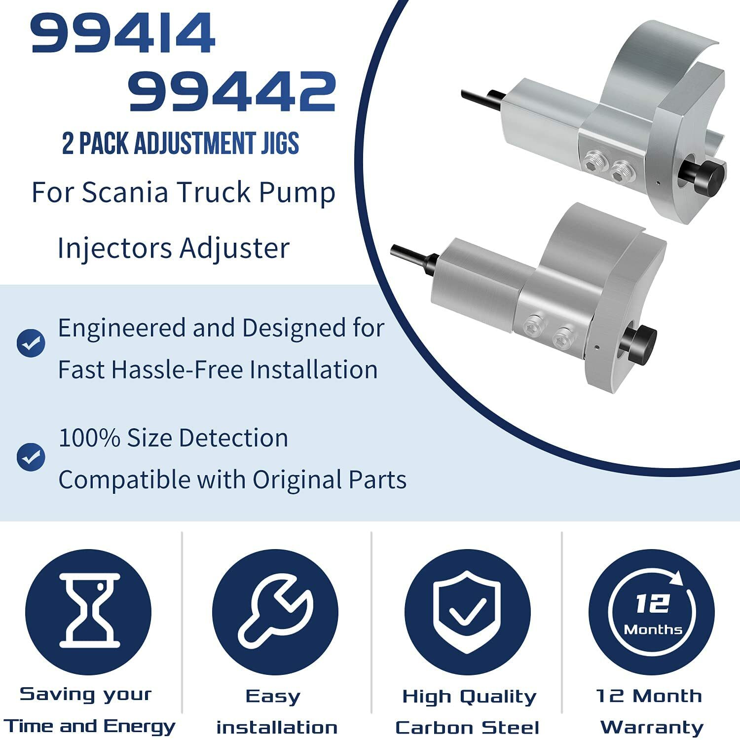 2Pcs Injector Setting Tool for Scania Truck Pump Injectors Adjuster 99442/99414