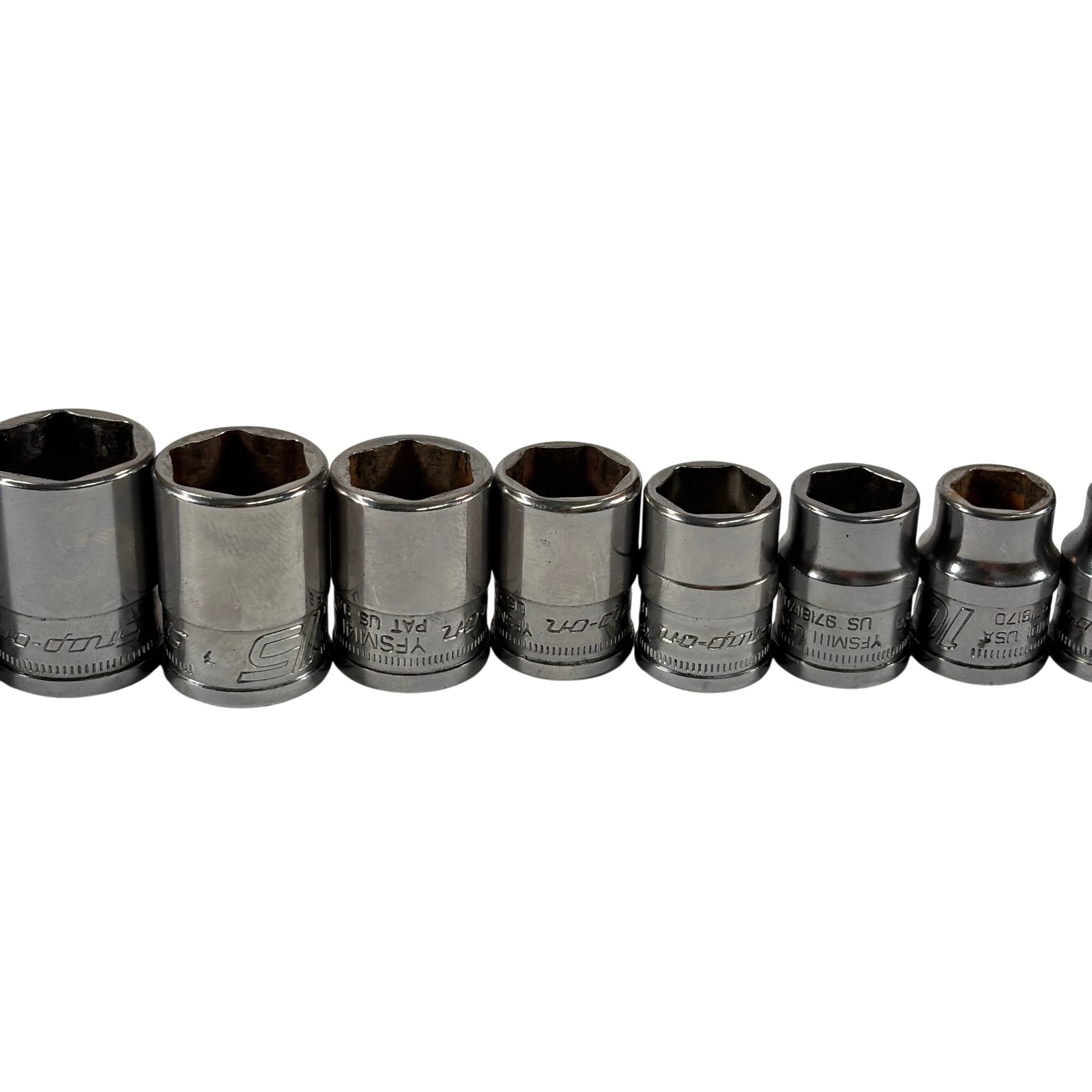 Snap-on Tools 212YFSMY 12pc 3/8″ 6pt Metric Flank Drive Xtra Shallow Socket Set