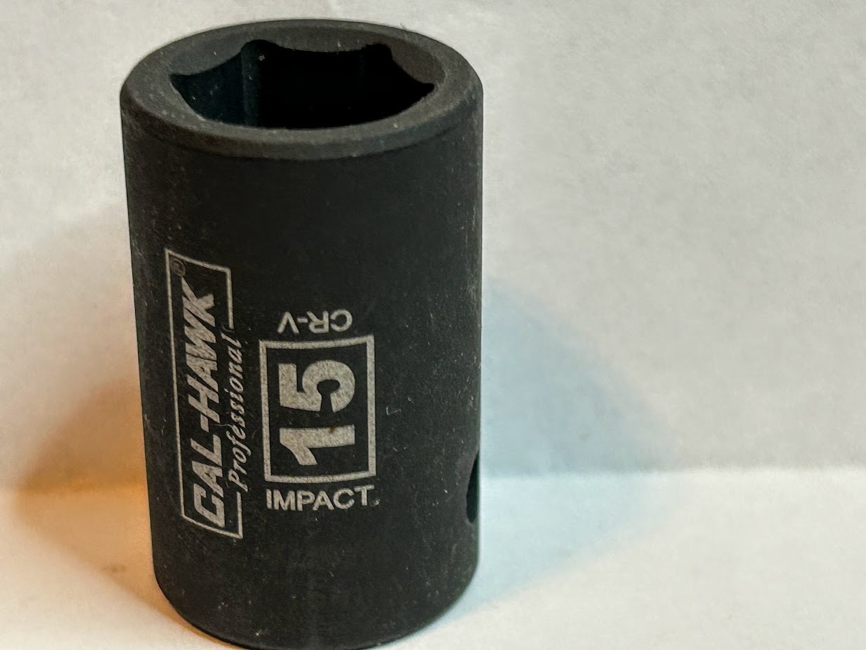 Cal- Hawk Professional Impact Socket 15 mm x 1/2″ Dr 6Pt Free USA Shipping