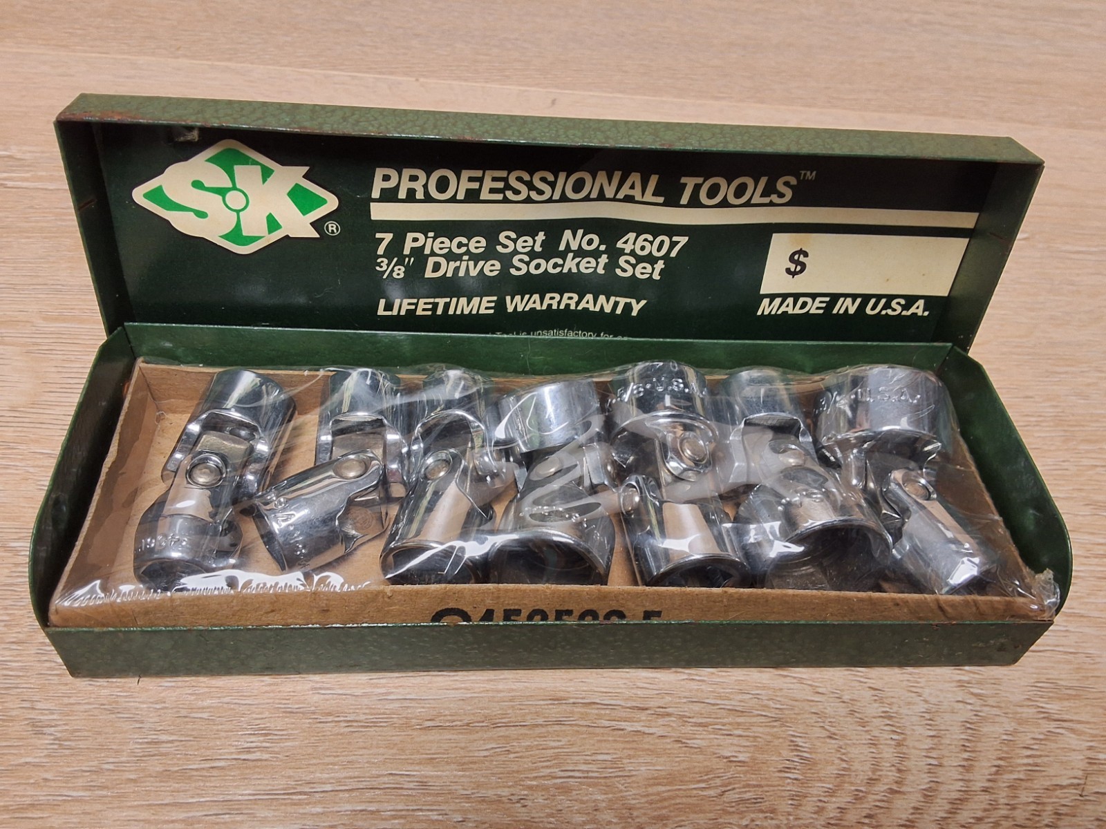 S-K Tools S&K 3/8″ Drive 7pc SAE 6pt Flex Head Swivel Socket 4607 NEW OLD STOCK