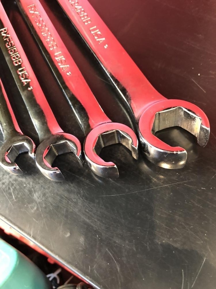 Snap-on RXFS series Flank Drive Double-End Flare Nut Wrench 4Pc Set SAE