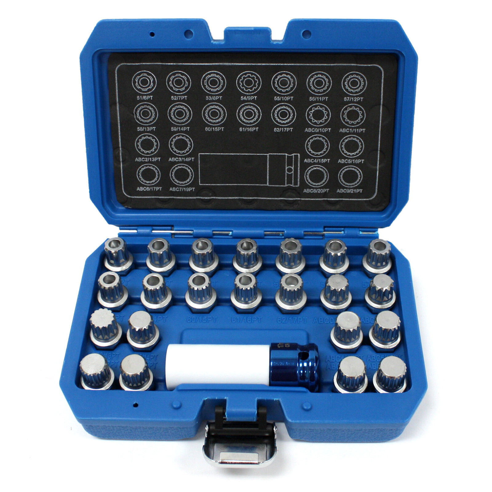 23pc Ribe Multi Spline Wheel Locking Key Set for Lug Nut Stud Removal VAG VW