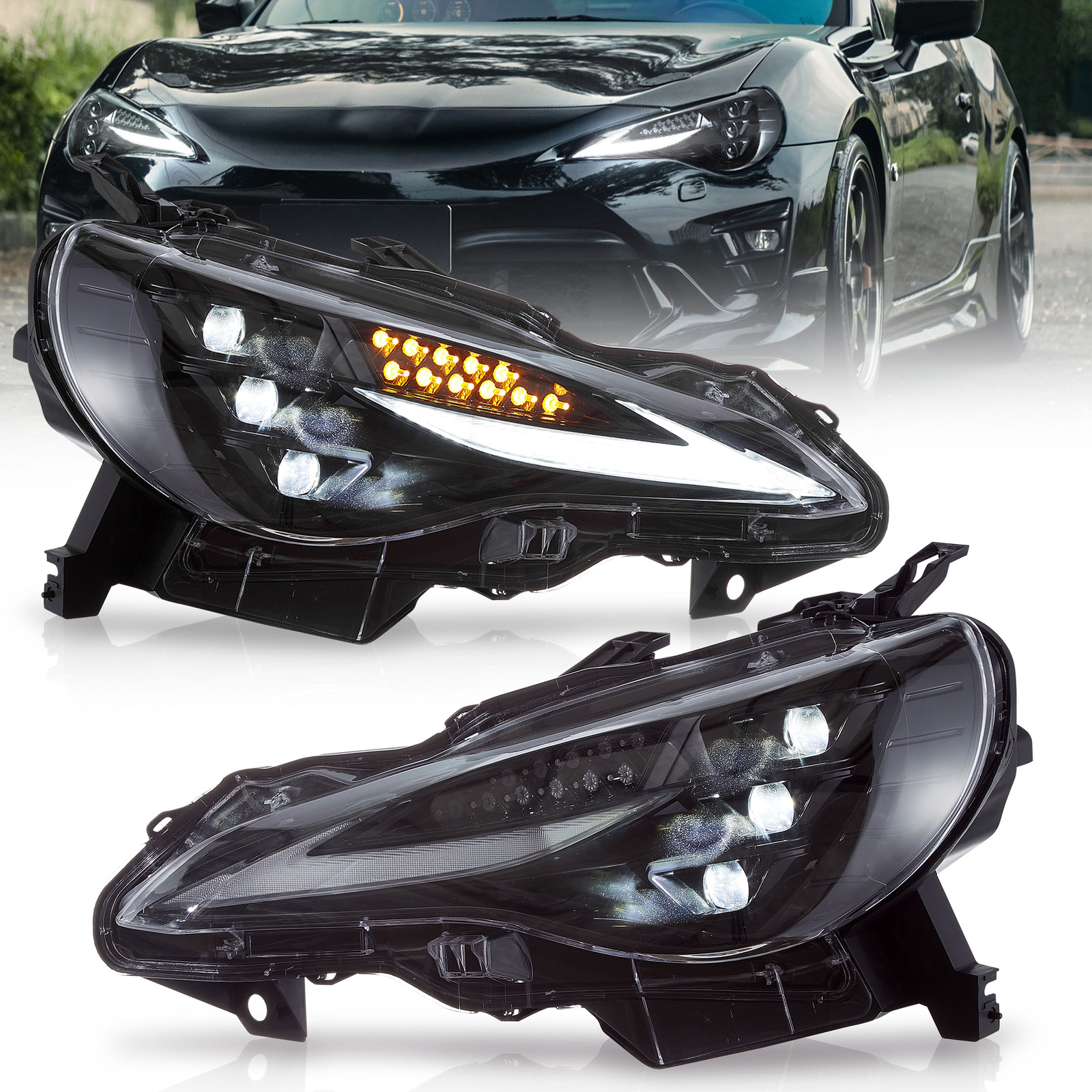 VLAND LED Projector Headlights For 12-20 Toyota 86/Subaru BRZ/FR-S w/Sequential
