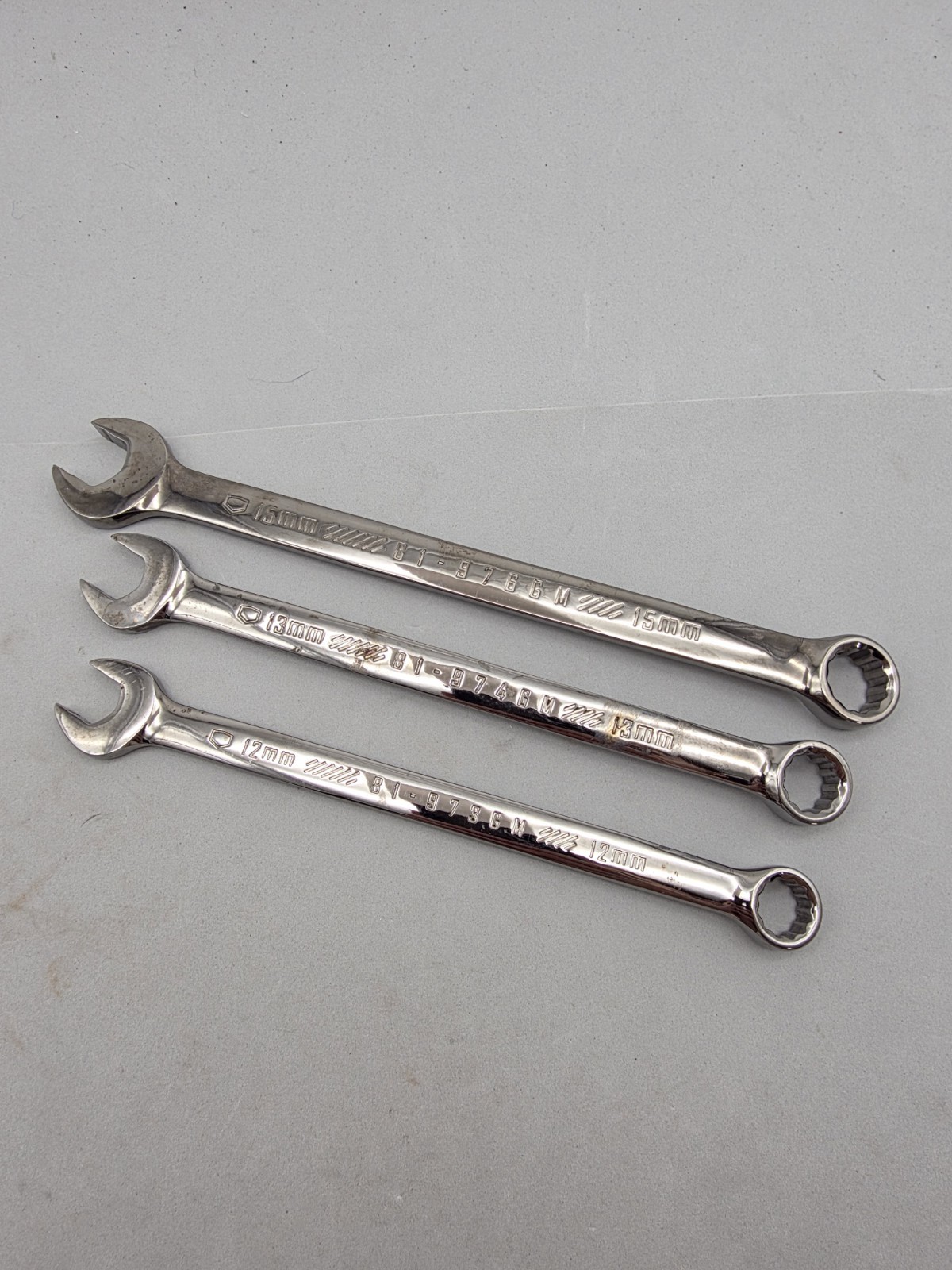 Craftsman Tools Combination Wrenchs 15mm,13mm,12mm 81-976,974,973GM