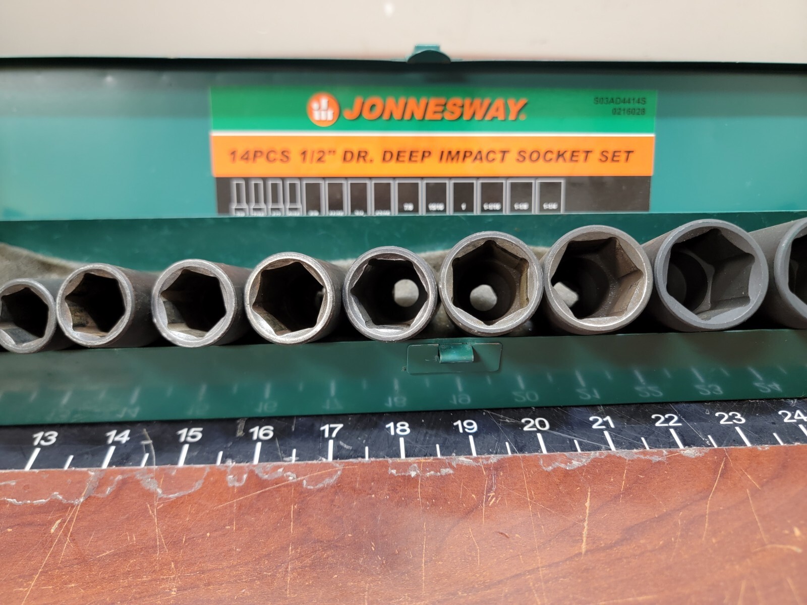 Jonnesway S03AD4414S 14pc 1/2″ Dr. Deep Impact Socket Set