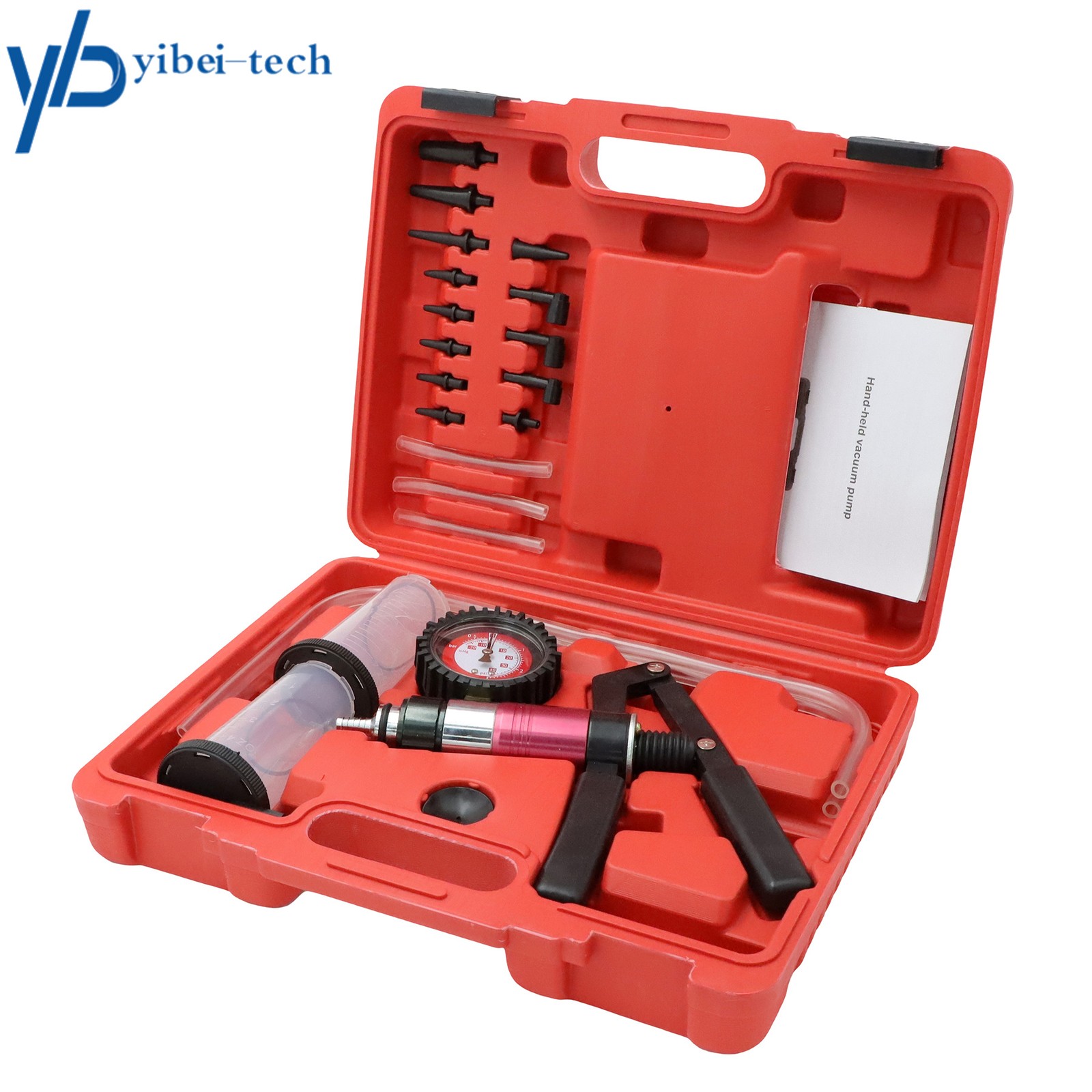 Hand Held Vacuum Pump Brake Bleeder Bleed tester Tool Kit 2 Jars Car Motorbike
