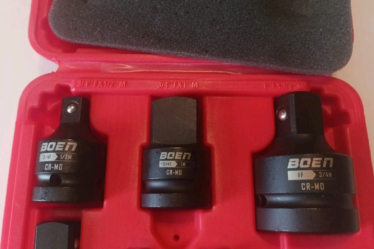 8 Piece Impact Socket Adapter and Reducer Set, 1/4″ 3/8″ 1/2″ 3/4″ Drive Socket