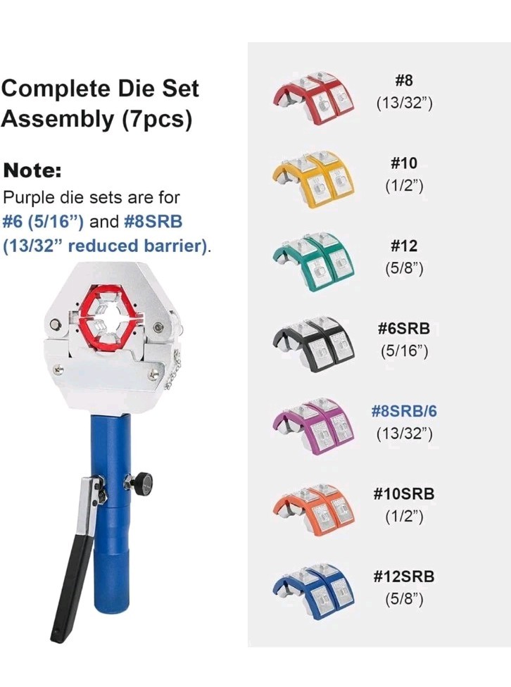 IBOSAD Hydraulic Hose Crimper Hydra-Krimp 71500 Manual A/C Hose Crimper Kit Air