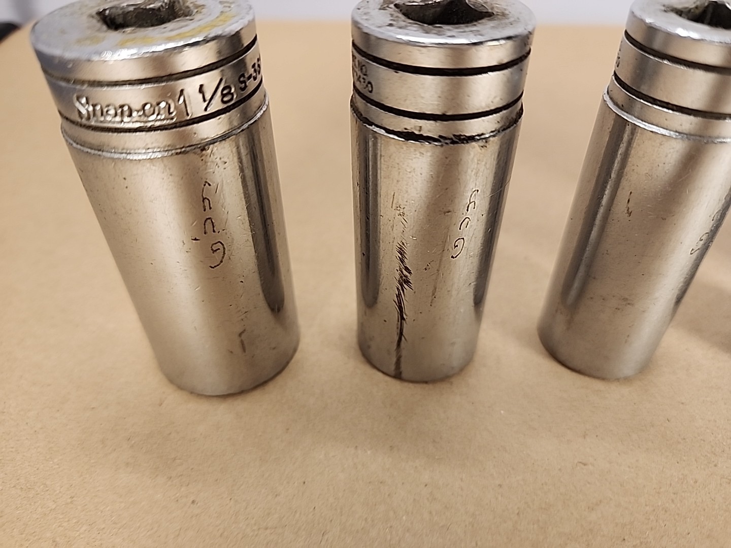 Snap On 1/2″ Drive 12-Point SAE Deep Chrome Socket S161 S241 S281 S301 S381 6pcs