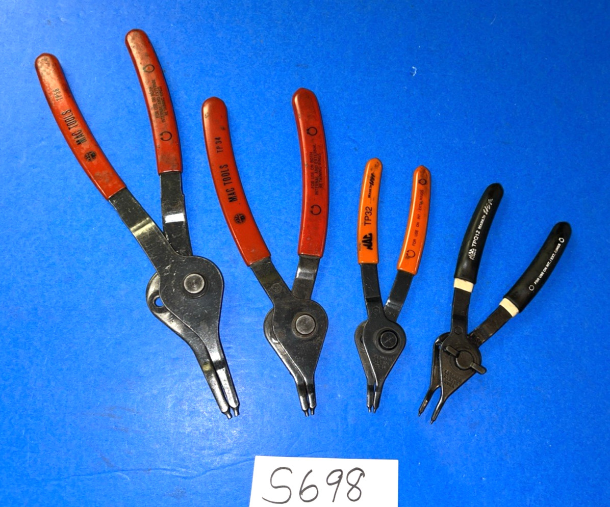 MAC TOOLS 4 PIECE CONVERTIBLE STRAIGHT SNAP RING PLIERS ONE OF EACH SIZE