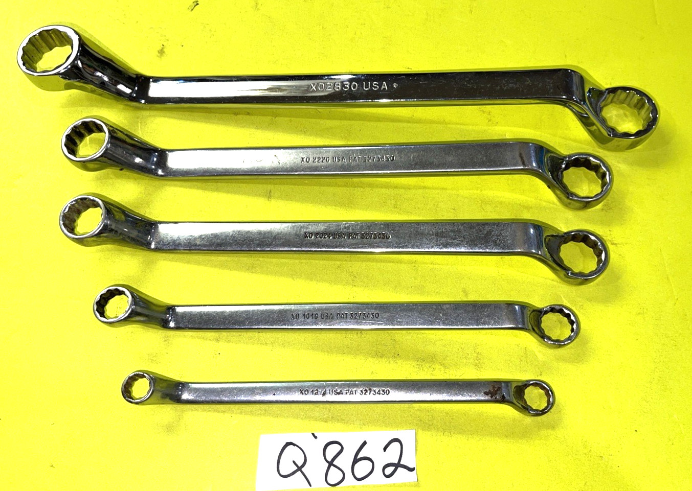 SNAP-ON TOOLS 5 PIECE SAE. DEEP OFF-SET BOX-END WRENCH SET 3/8 TO 15/16