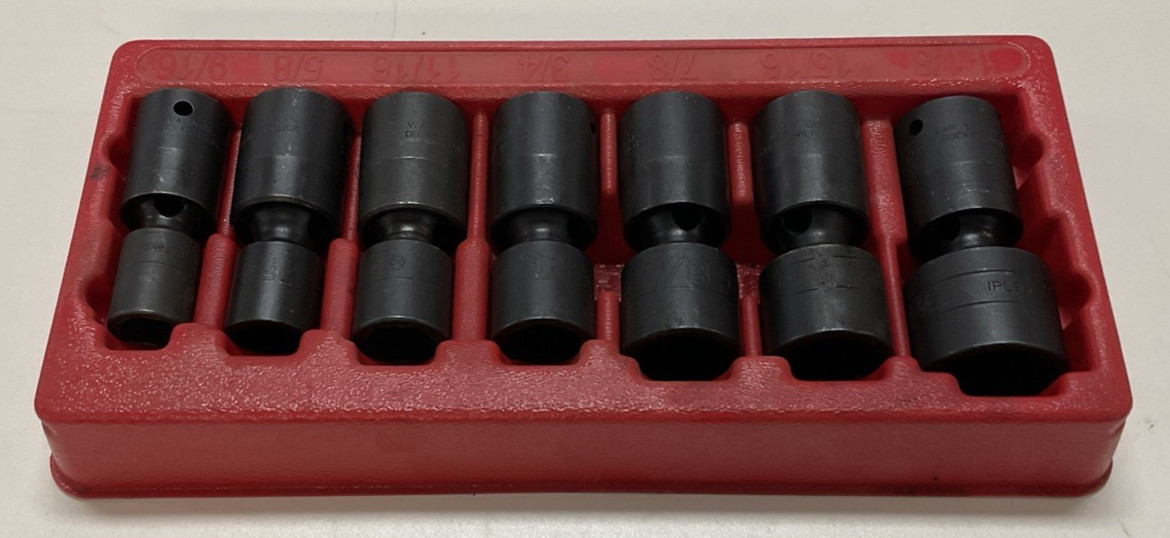 Snap-on Tools 7 pc 9/16 » Drive 6-Pt standard Shallow Impact Swivel Sockets