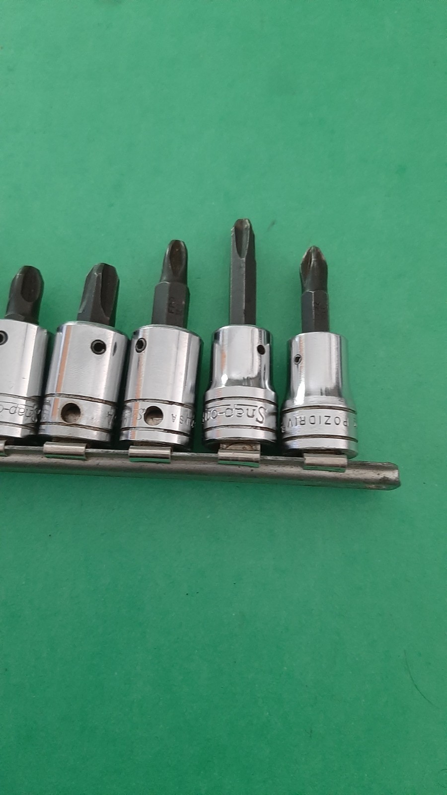 13pc Snap-on Phillips Flat Tip Slotted Head Bit Driver Socket Set 3/8″ Drive