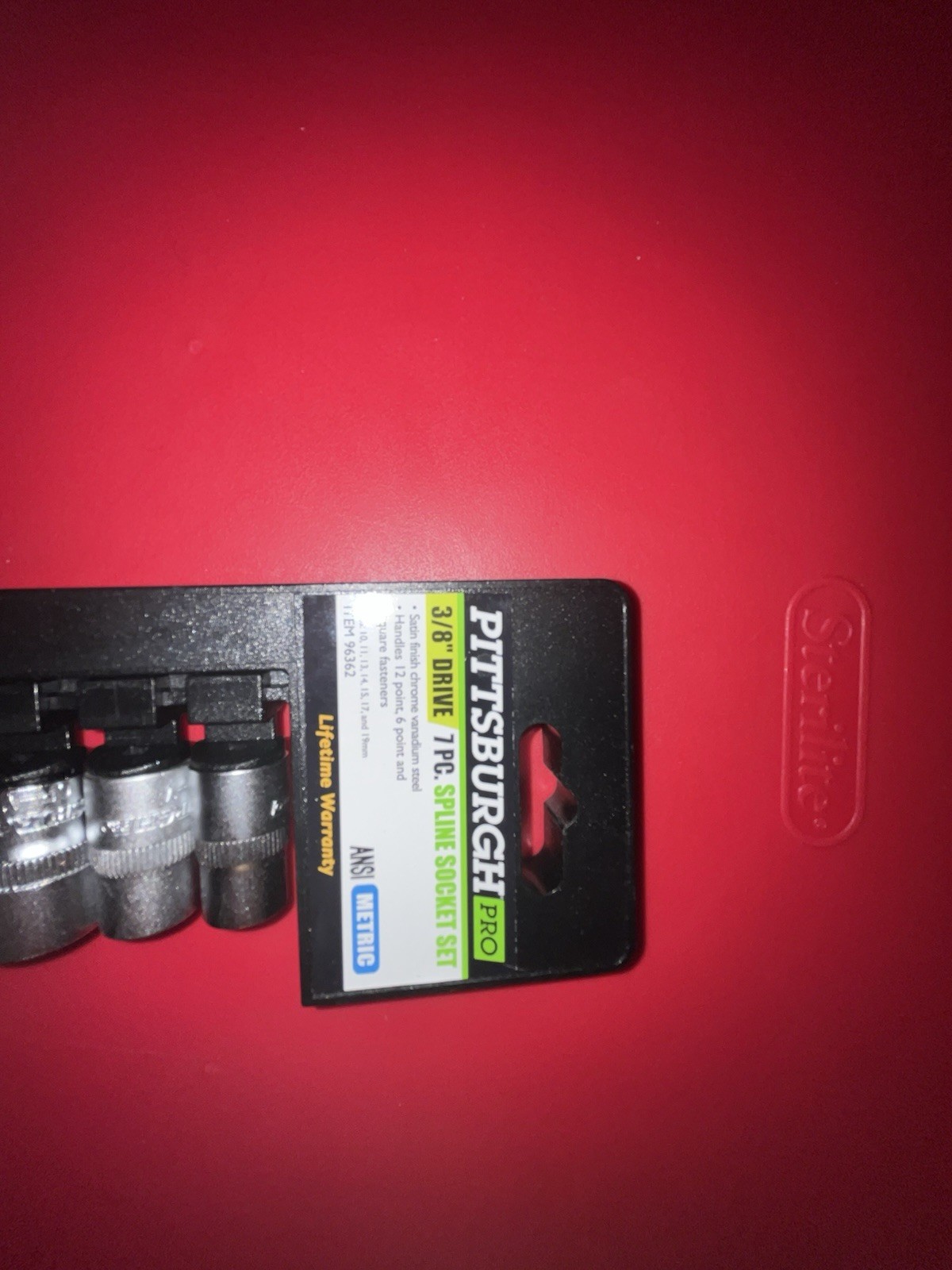 Pittsburgh Pro 3/8″ drive. 7pc spline socket Set 12 point 6 point & square faste