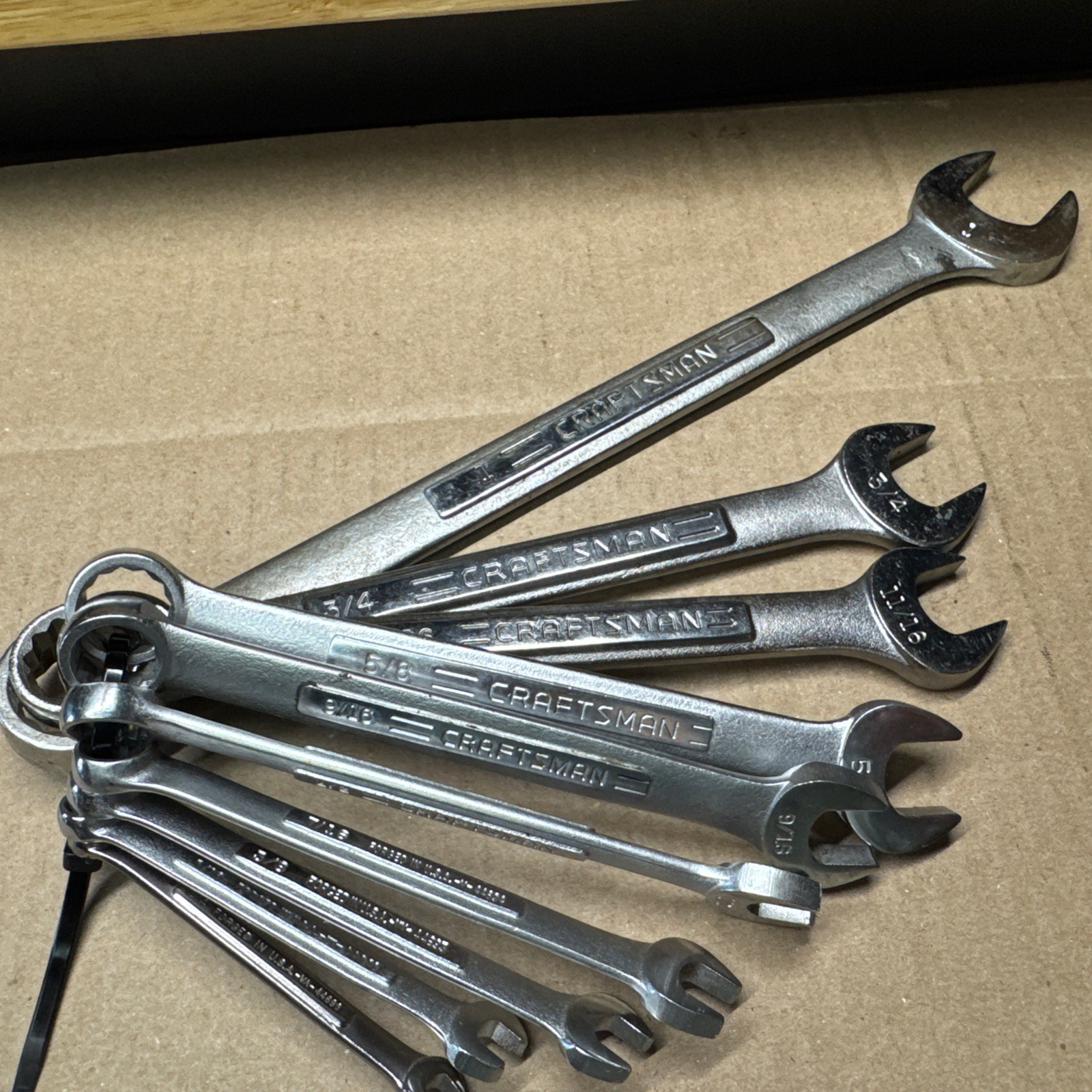 Craftsman 10 piece SAE Combination Wrench Set 1″ to 1/4″ USA Made 12 Pt V VV VA