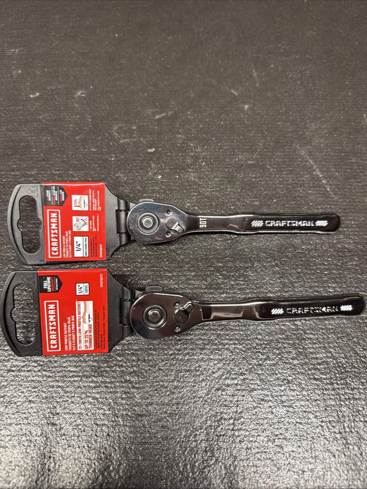 LOT OF 2 NEW Craftsman CMMT86721 Ratchet 1/4 Inch Drive 72 Tooth Quick Release