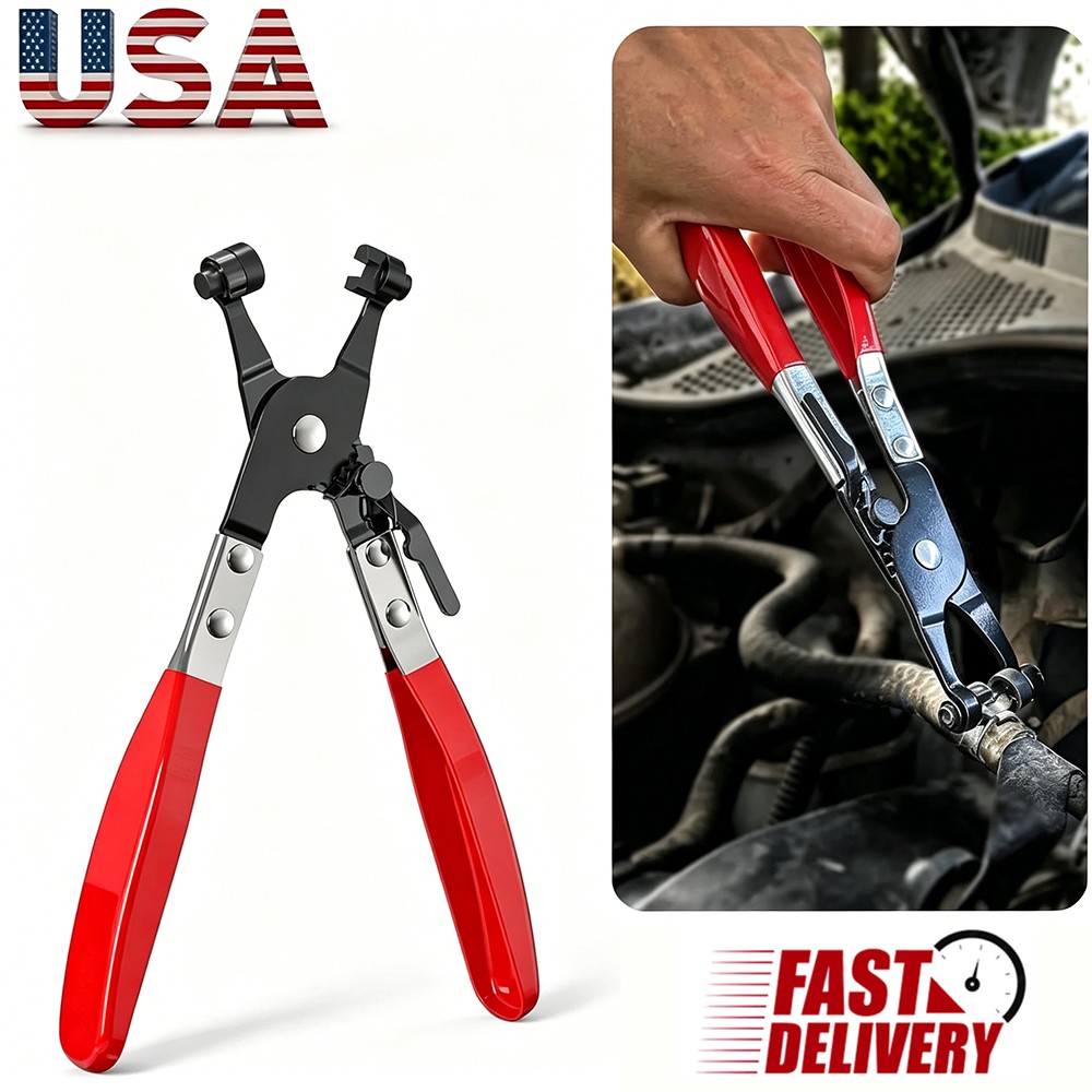 Automotive Spring Clamp Pliers Hose Clamp Removal Repair Swivel Flat Band Tool