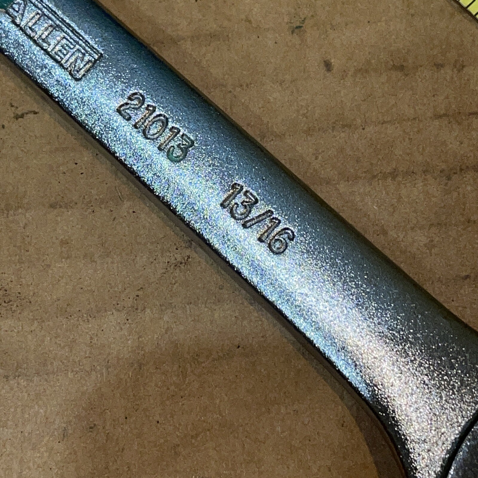 NOS Allen USA 21013 11/16 in X 13/16 in SAE Open End Wrench Vintage