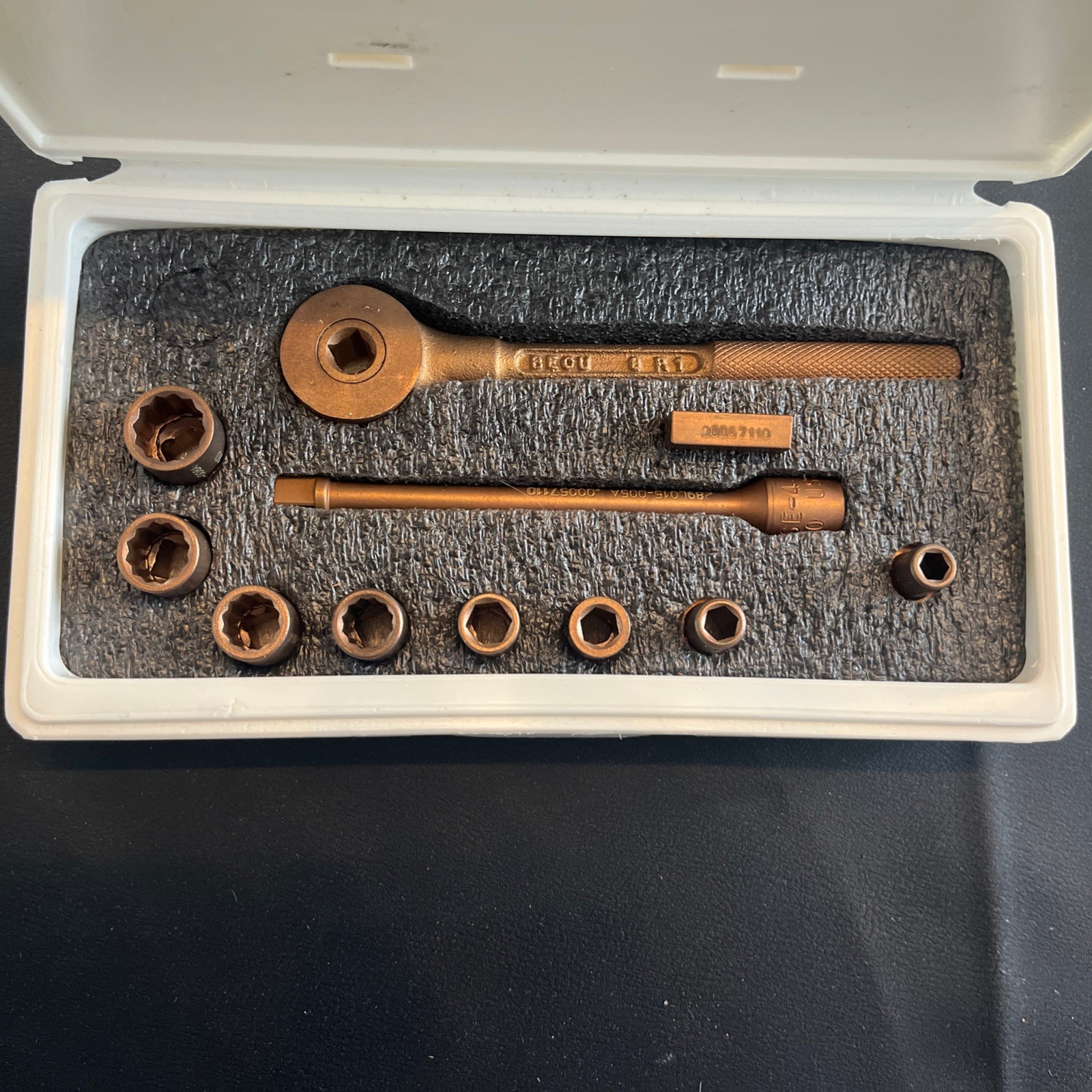 Berylco 1/4” Drive Beryllium Copper Non-Sparking Socket Set 3/16”–7/16”