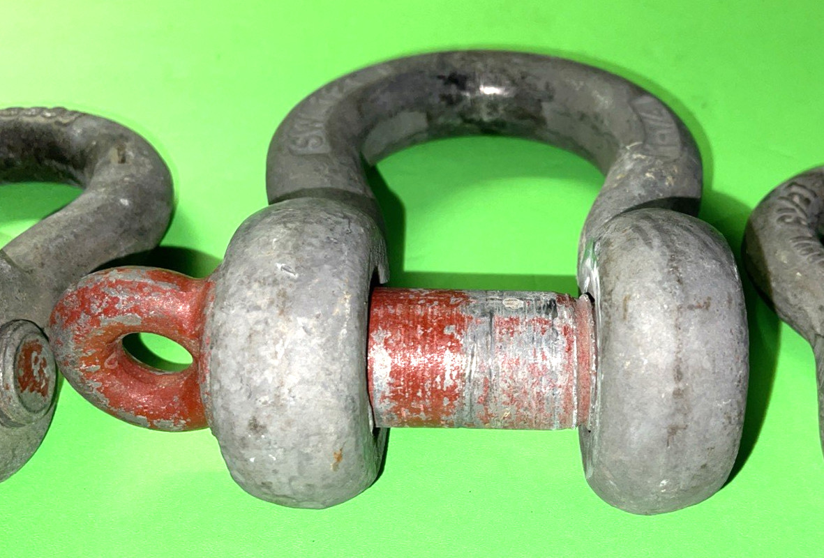 CROSBY & UNKNOWN TOOLS 3 ANCHOR SHACKLES SWL 6-1/2, 8-1/2, 12 TON