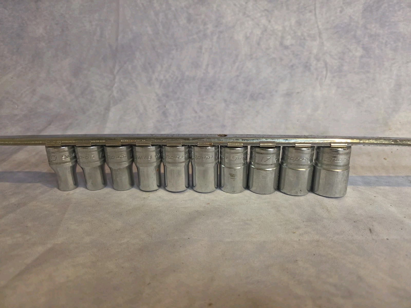 SNAP ON 10 Pc Metric Shallow Chrome Sockets 1/2″ Drive 12-Point 10mm-19mm SWM