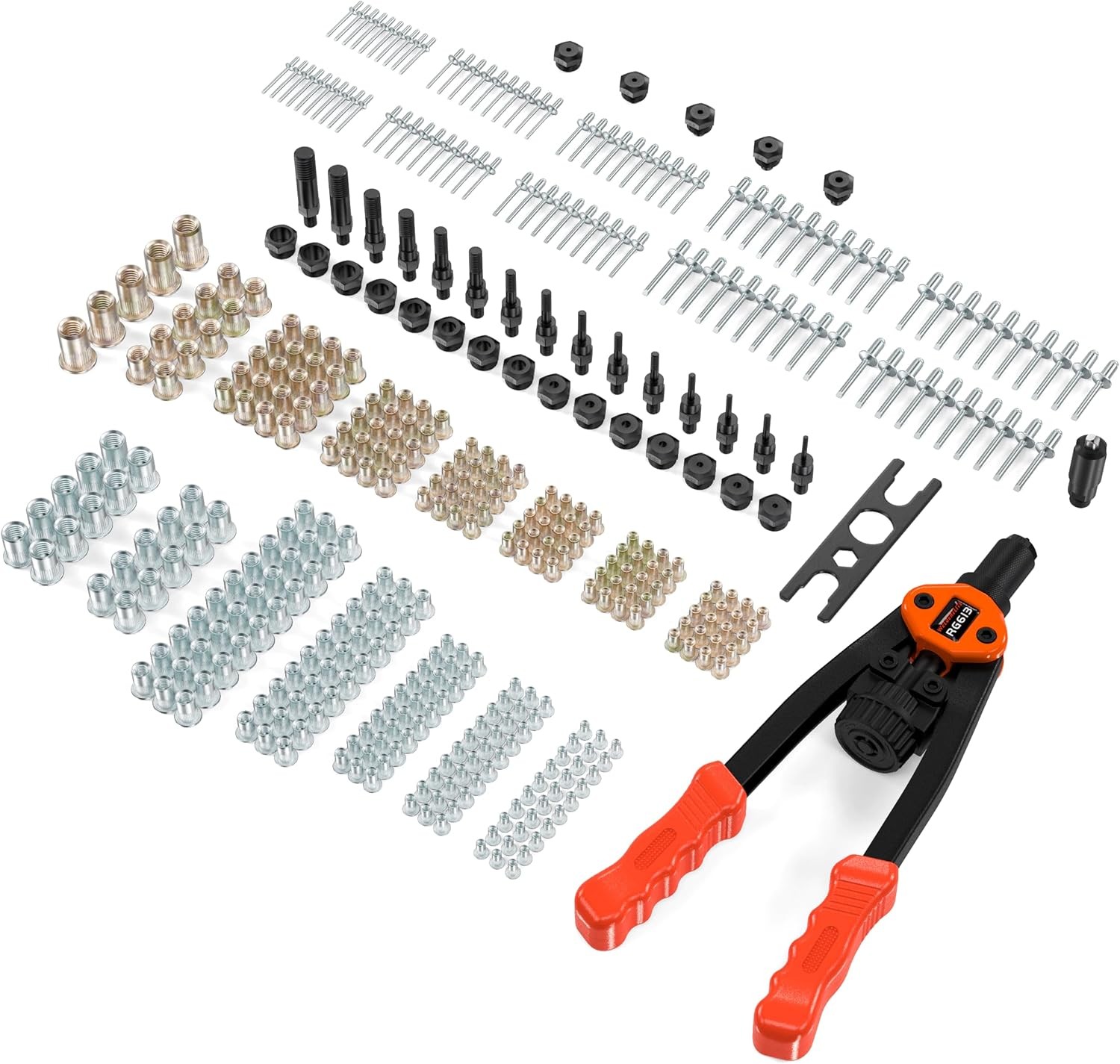Dual-Function Rivet Nut Tool Gun Kit Including 405 pcs Nuts…
