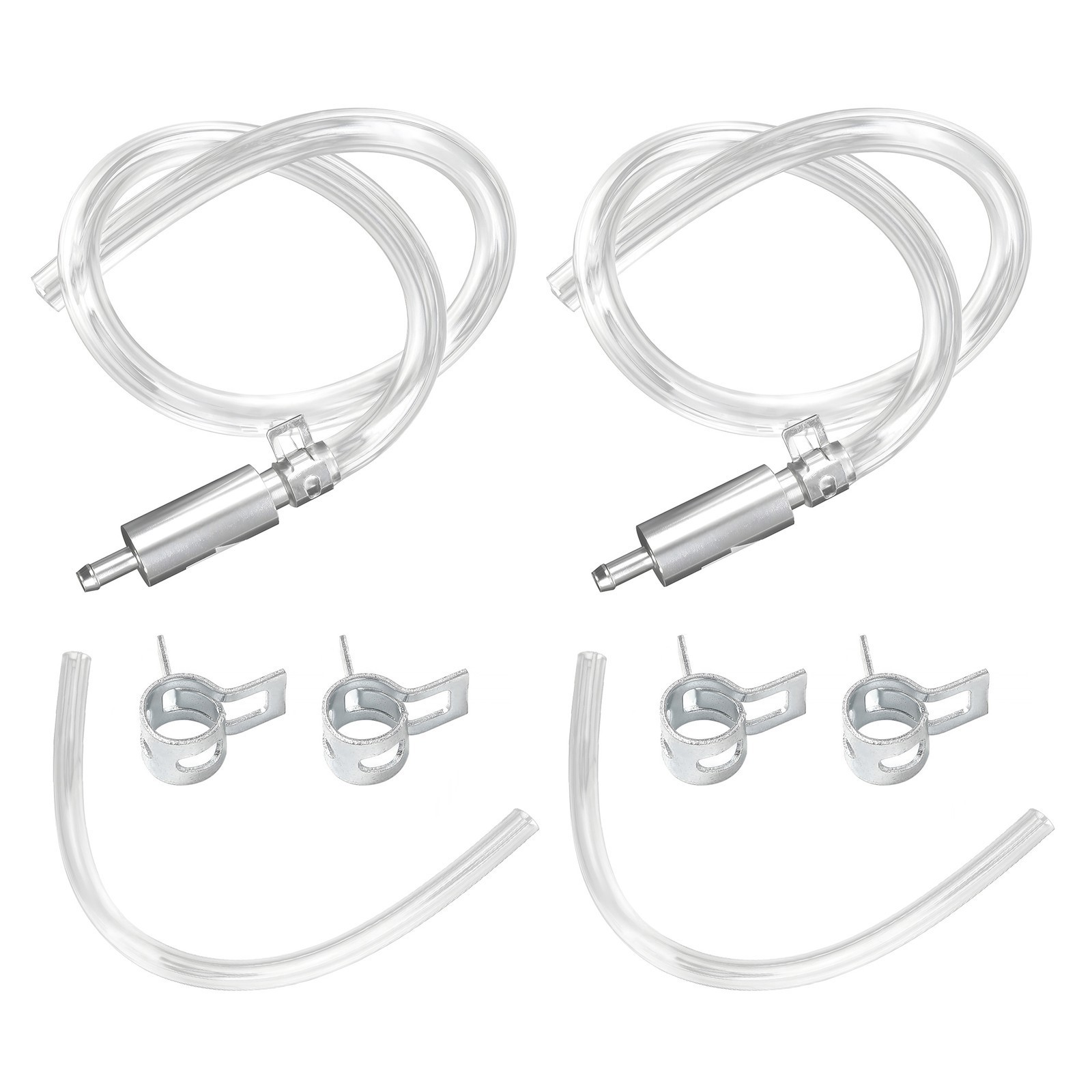 2 SET Universal One Way Brake Bleeder Kit Check Valve with Clear Hose & Clamps