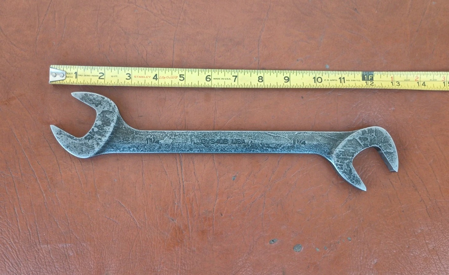 Snap-On 1-1/4″ GVS40B 4-Way Angle Head Open-End Industrial Finish Wrench USA