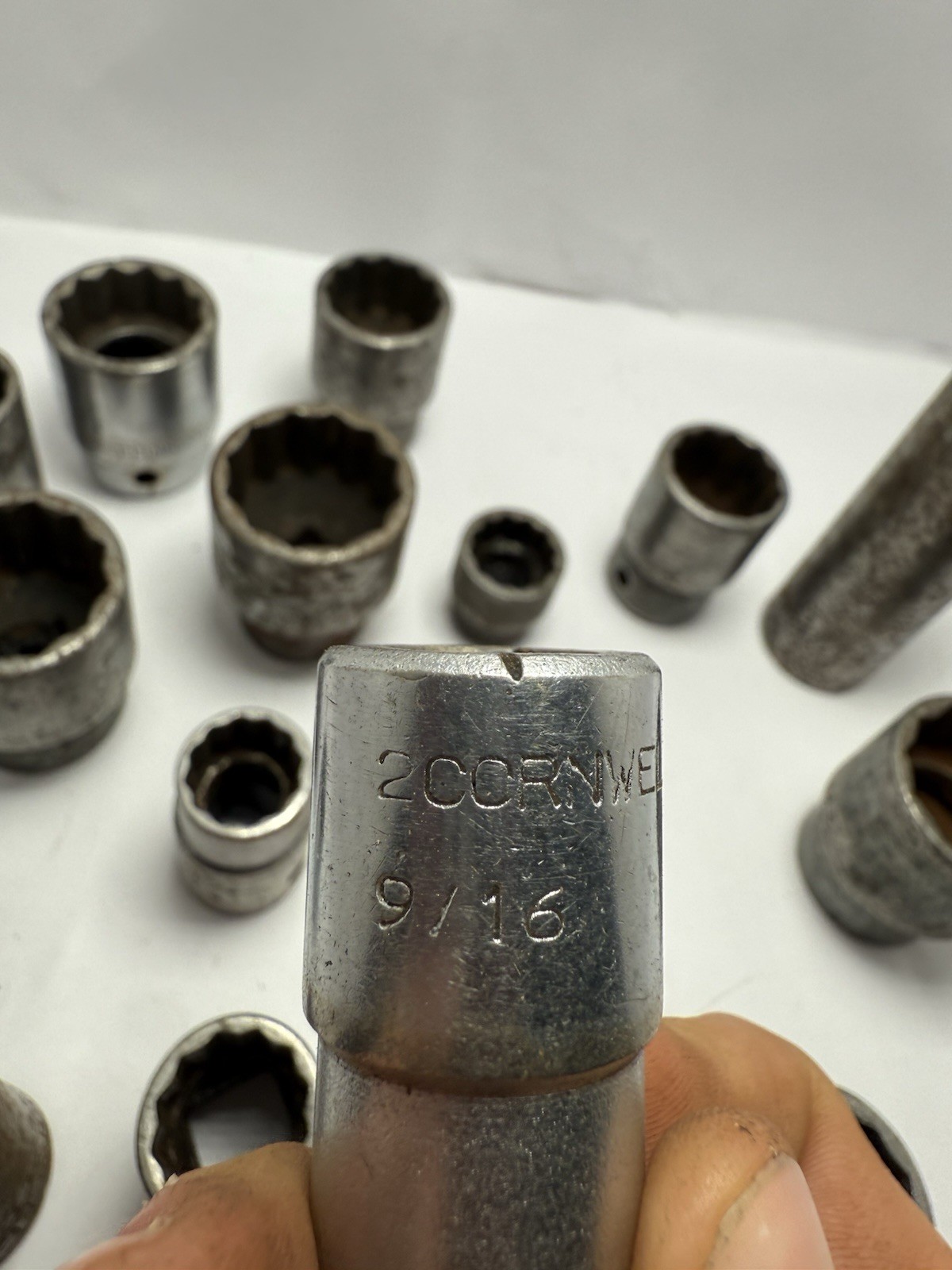 Lot Of 18 Cornwell 12 Point 6 Point 1/2 3/8 Sockets Vintage Different Sizes