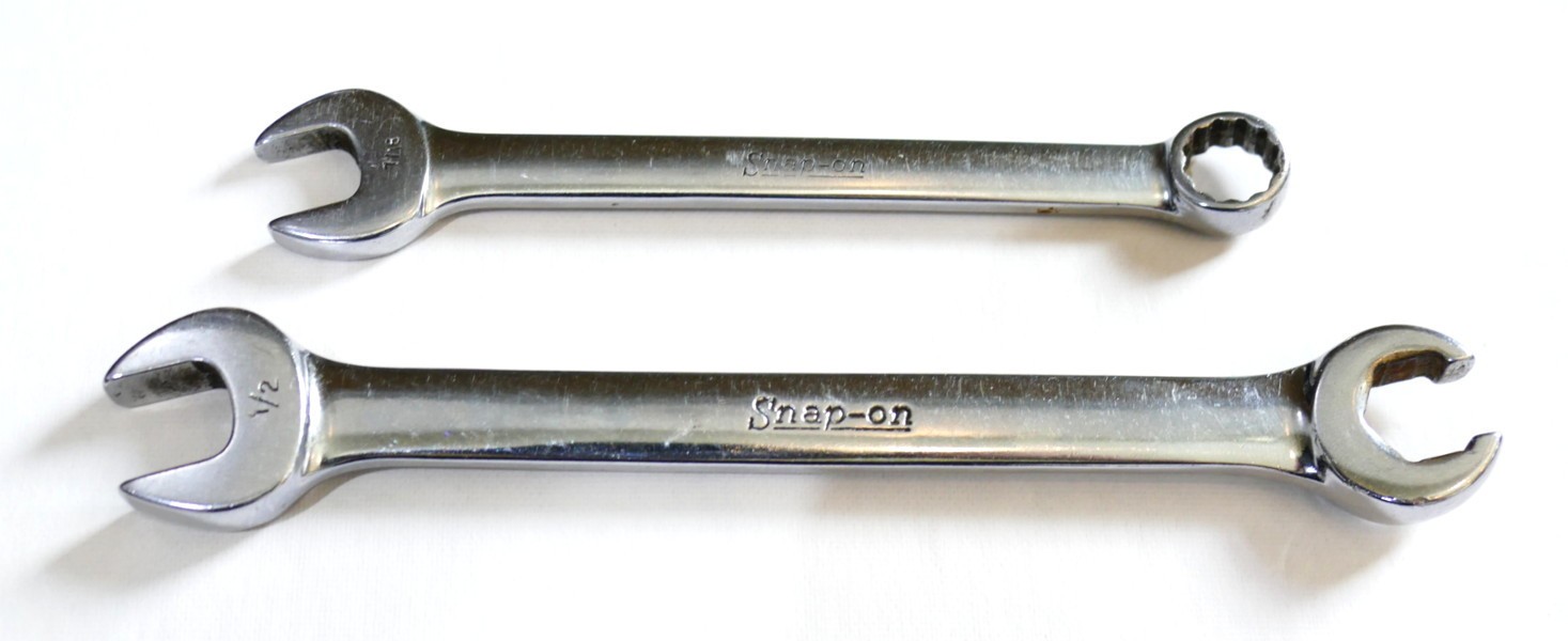 Snap-On Tools RXS16 1/2″ Open End & Flare + OEX14 12pt Point 7/16″ Combination