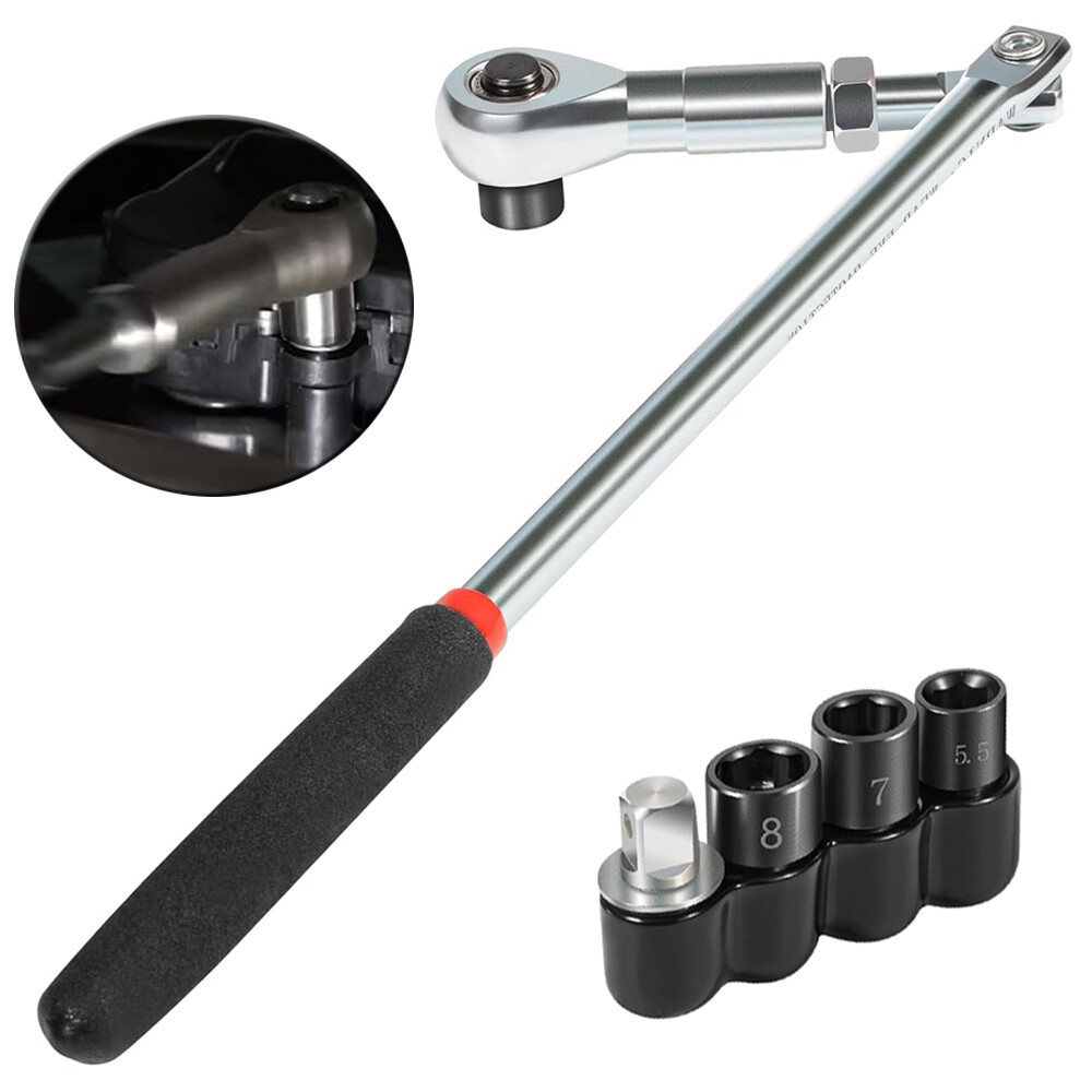 64180 Actuator Motor Tool 5.5mm 7mm 8mm Socket & 1/4″ Square Drive Adapter 5pc