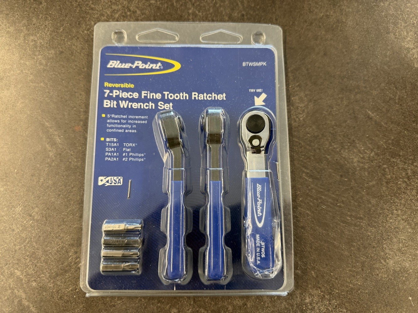 Blue Point Snap On 7 Piece Fine Tooth Ratchet Bit Wrench Set (1115323)