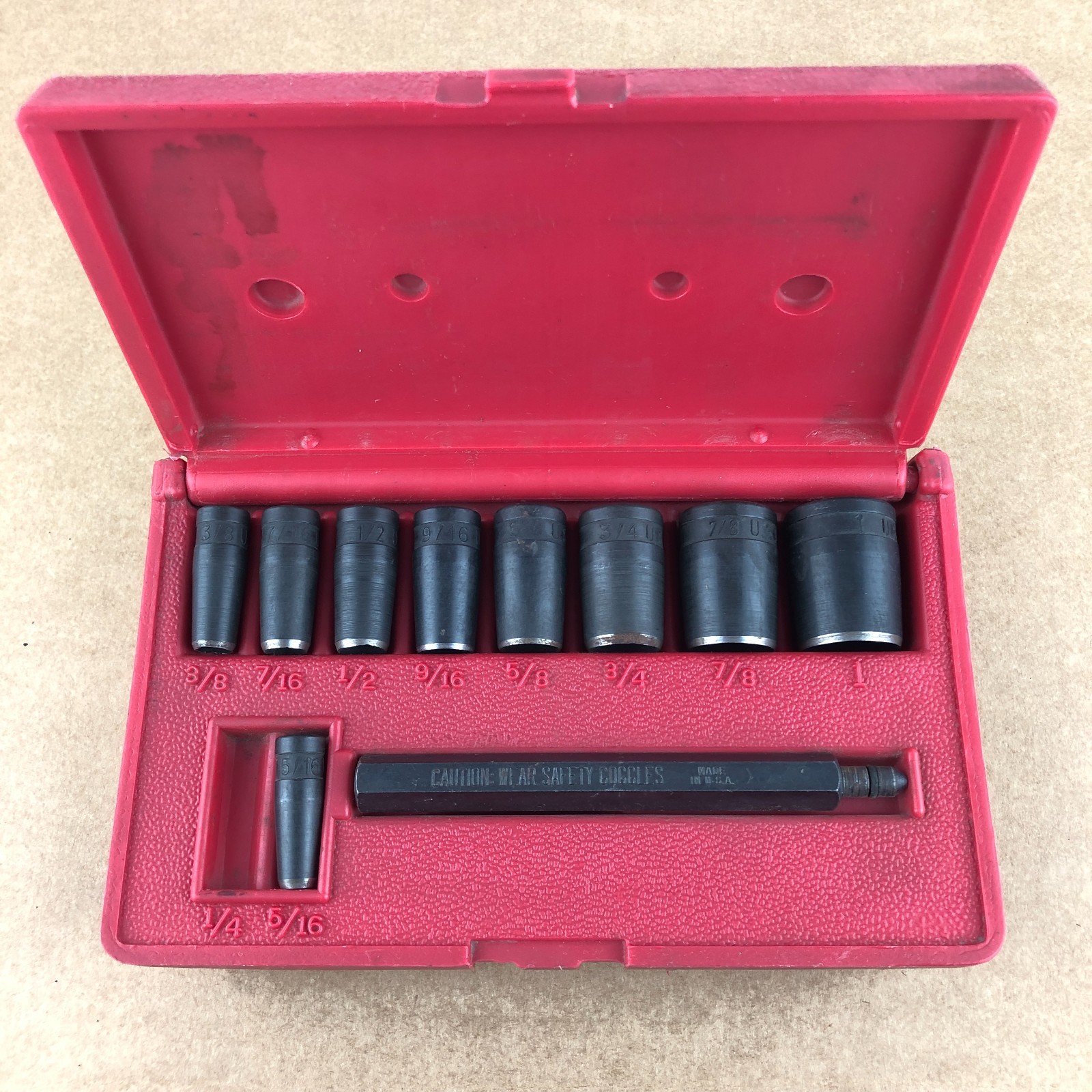 Blue Point Gasket Punch Set with Case PGH8A Manufactured for Snap On USA 10 Pc