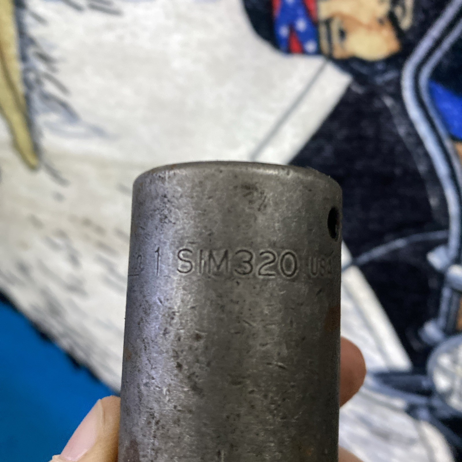 Snap on 1 in SIM320 6 Point Deep Impact Socket 1/2″ Drive USA Vintage Tools
