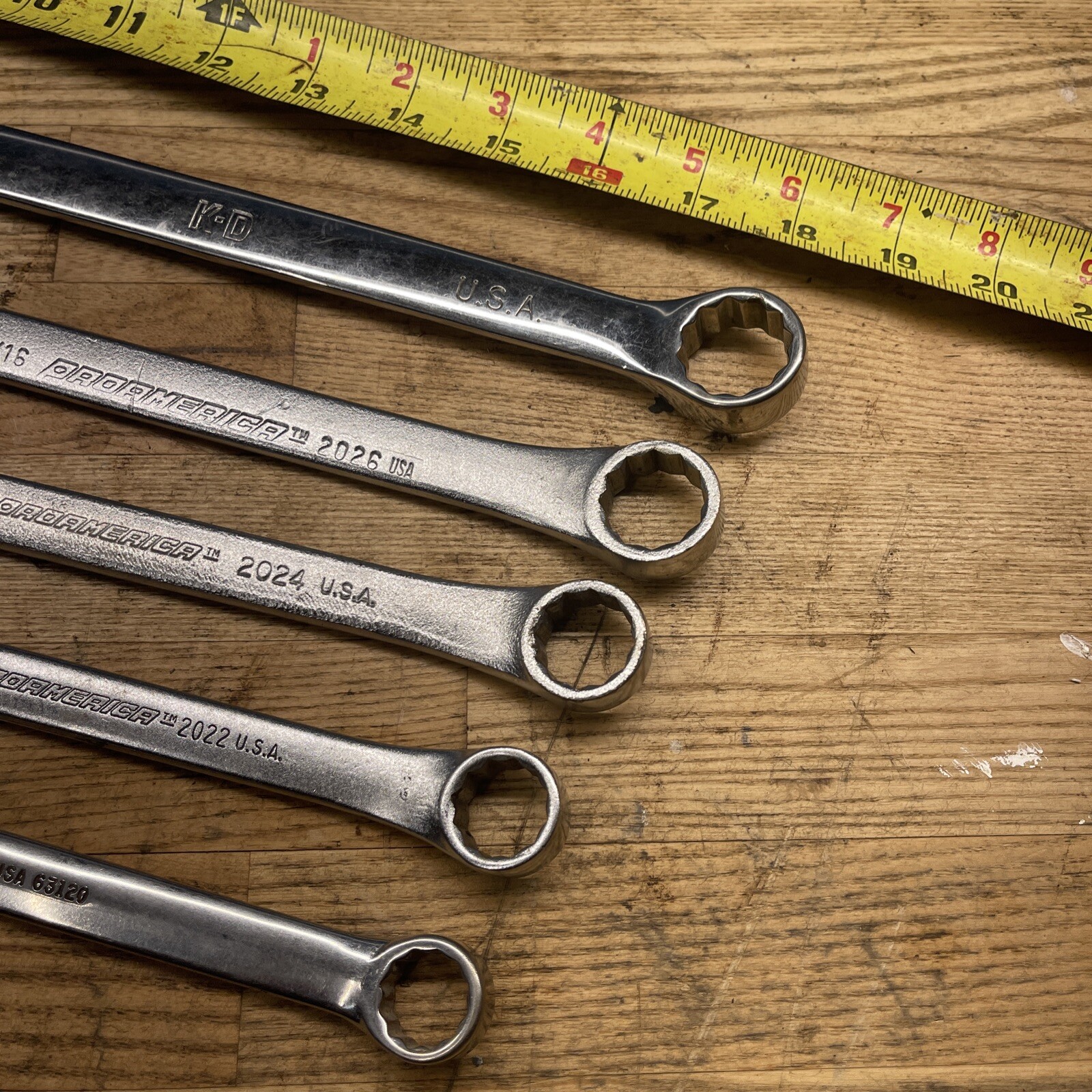 Proameric USA 5 Piece SAE 12 Point Combination Wrench Set 5/8 – 7/8 Vintage