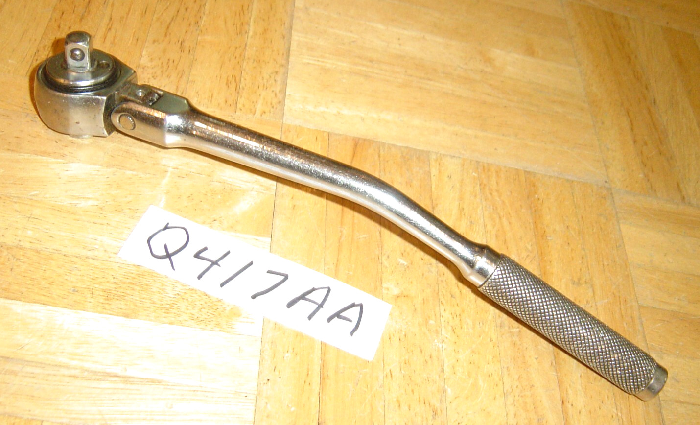 STANLEY TOOLS VINTAGE 3/8 DR. 10-1/2 INCH LONG FLEX BENT-HANDLE RATCHET 86-201S