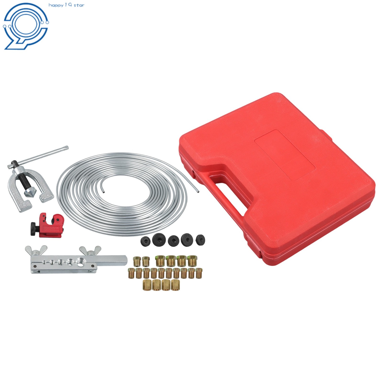 25 Feet 3/16″ Copper-Coated Brake Line Kit With 16 Fittings 4 Nut Set