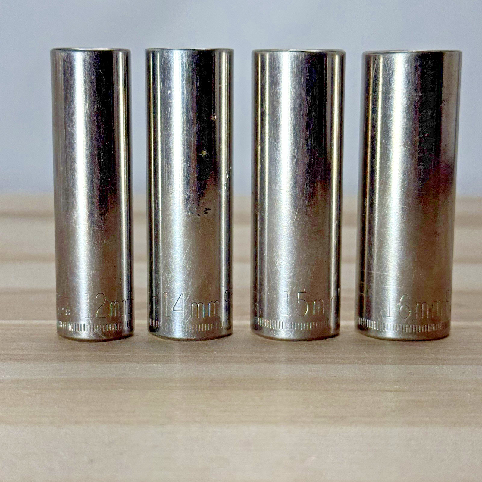 VTG CRAFTSMAN Inverted G & G1 Series METRIC 4 pc Lot 3/8″ Drive Deep Socket Lot