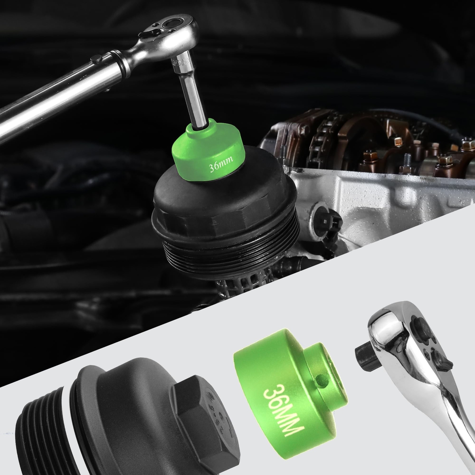 36mm oil filter socket Wrench for Ford F250, BMW, Mini, Volvo, Audi, VW, Pors…