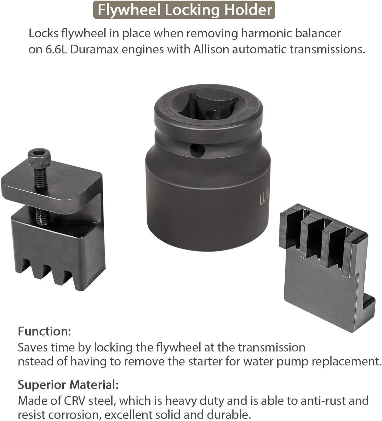22100 Flywheel Locking Tool 36mm 3/4″ Drive Socket Holder Bolt Fit 6.6L Duramax