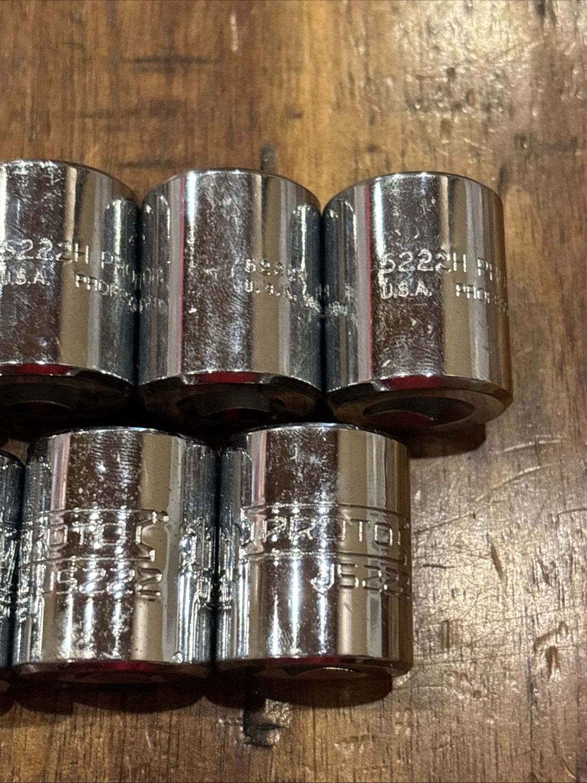 Proto 11/16” Lot Of 9 Pieces 3/8″ Drive 6 & 12 Point Shallow Sockets USA SAE