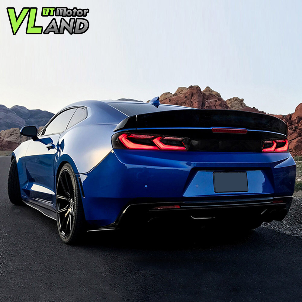 Set VLAND FULL LED Tail Lights For Chevy Camaro 2016-2018 DRL Smoked Rear Lights