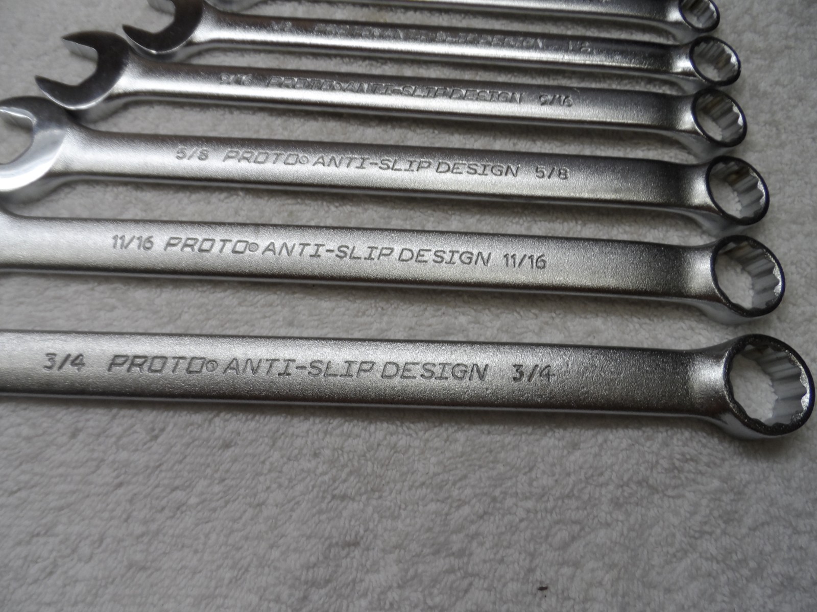 Proto Anti-Slip Design Standard SAE Combination Wrench Set USA 12pt – 7 pcs