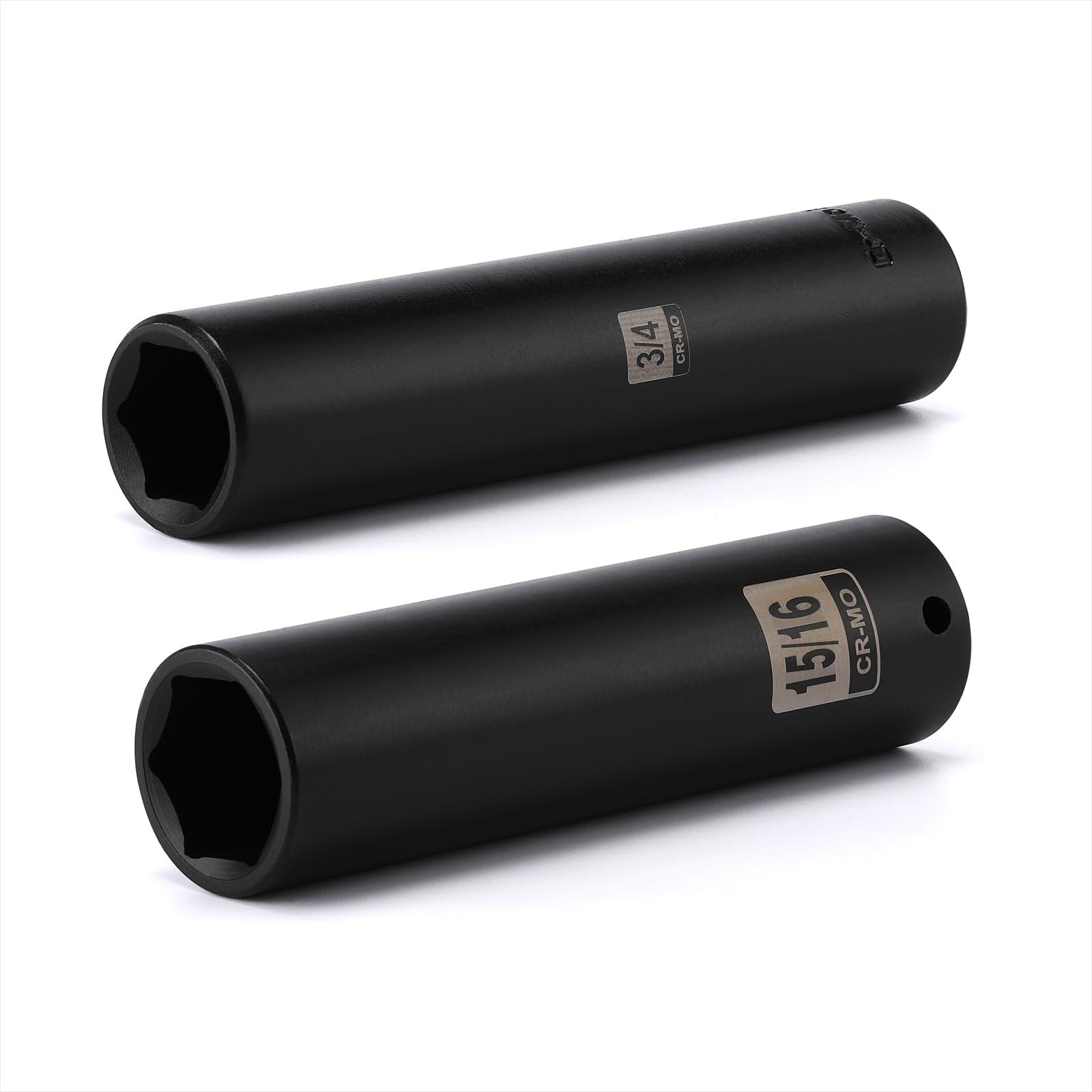 2PCS Extra Long Deep Impact Socket Set 1/2 Inch Drive – 3/4 & 15/16 Inch, CR-MO,