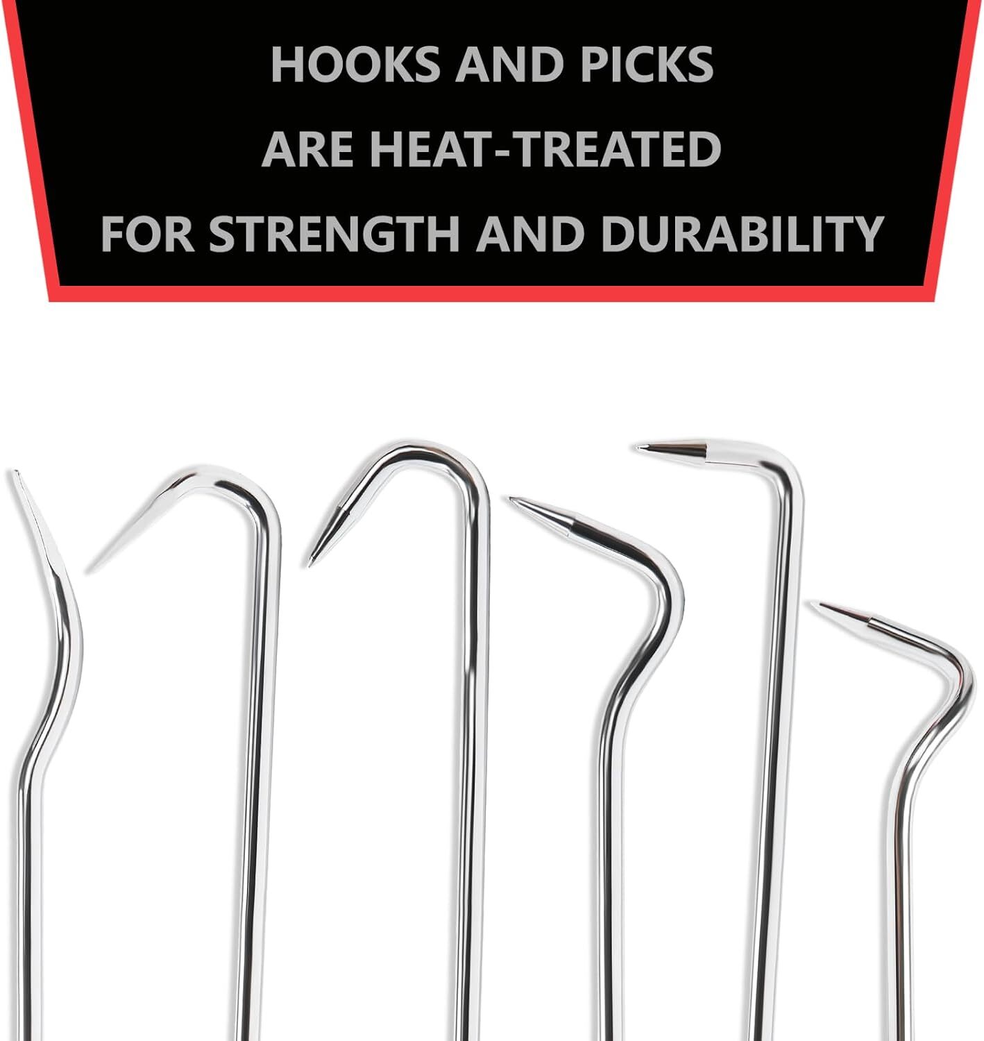 Hose Removal Hook Pick Set Pack of 6, 10″ Hook, 10 Inch, White