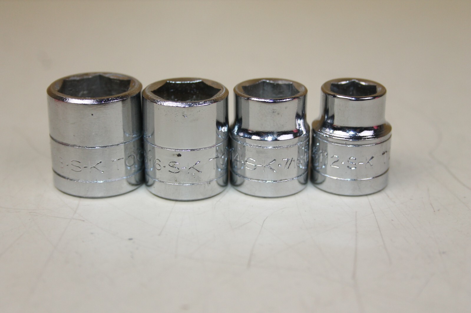 SK 6pt shallow 3/8″ dr. socket 9/16 45118, 1/2 45116, 7/16 45114, 3/8 45112 (B7)