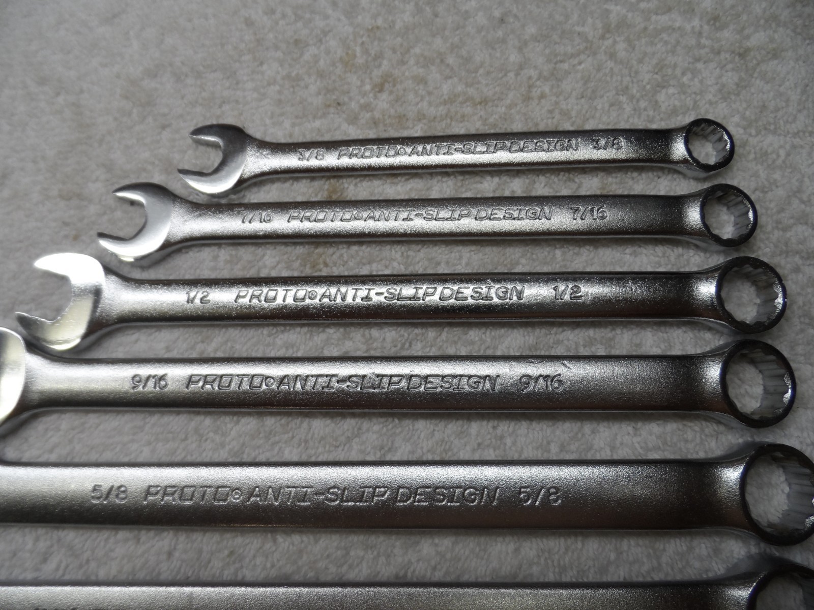 Proto Anti-Slip Design Standard SAE Combination Wrench Set USA 12pt – 7 pcs