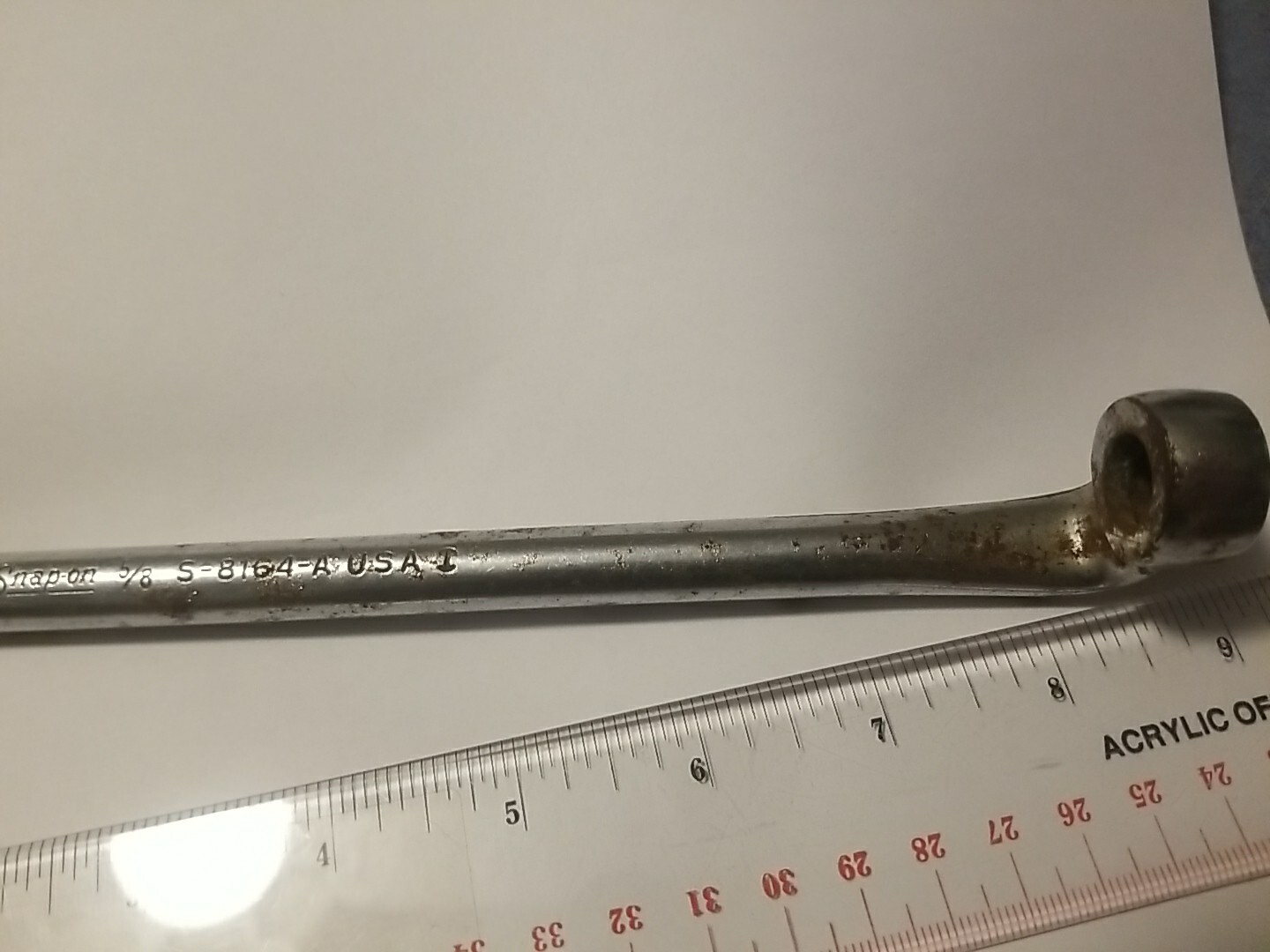Snap-on Tools Starter & Head Bolt Obstruction Box End Wrench S-8164-A 5/8″ USA